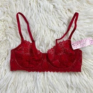 Red lace bra